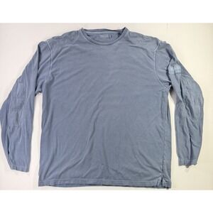 Blanc Bleu K55 Long Sleeve Crewneck Shirt Blue Garment Dyed Casual